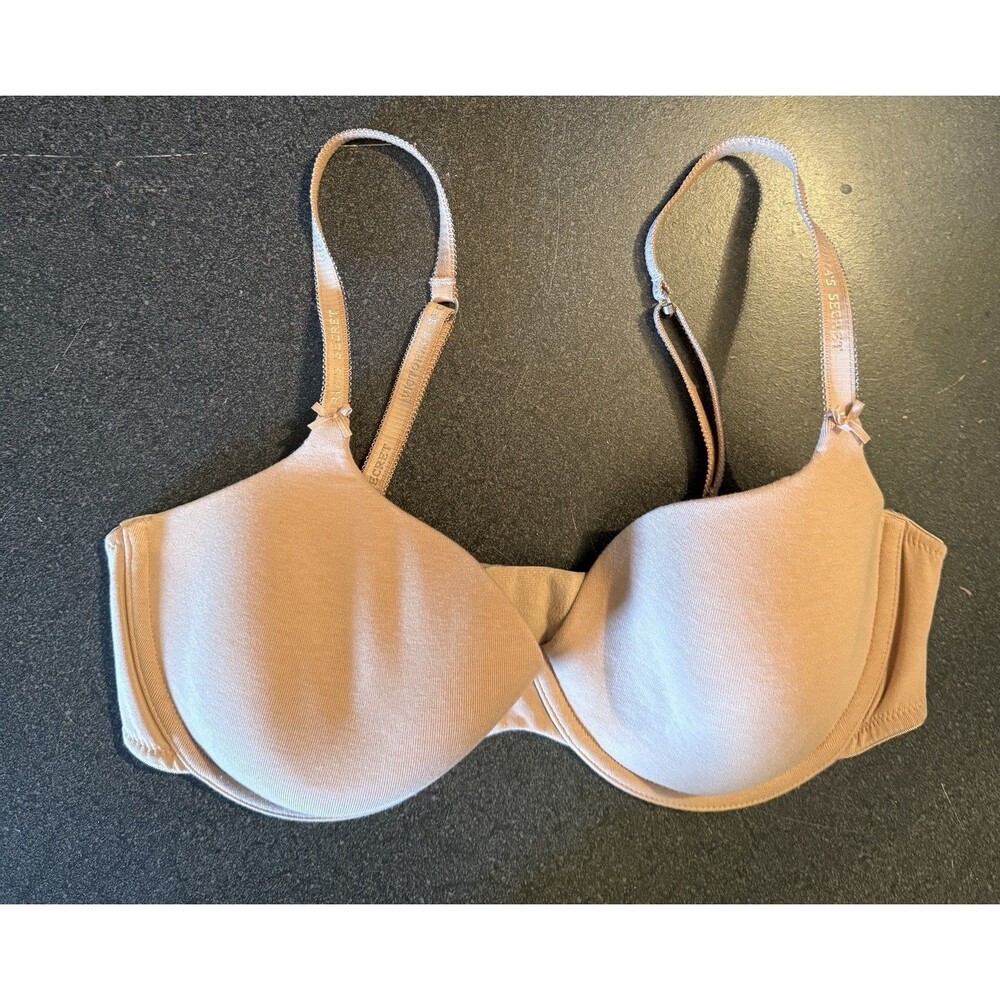 Victoria Secret Bra 36D T-Shirt Bra Lightly Lined Demi Beige Nude Minimalist